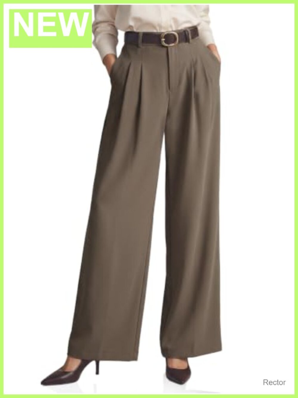 Wide Leg Dress Pants High Waisted Pleated Business Trousers